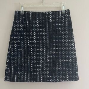 LOFT Black Shimmer Tweed A-Line Mini Skirt Women’s Size 4